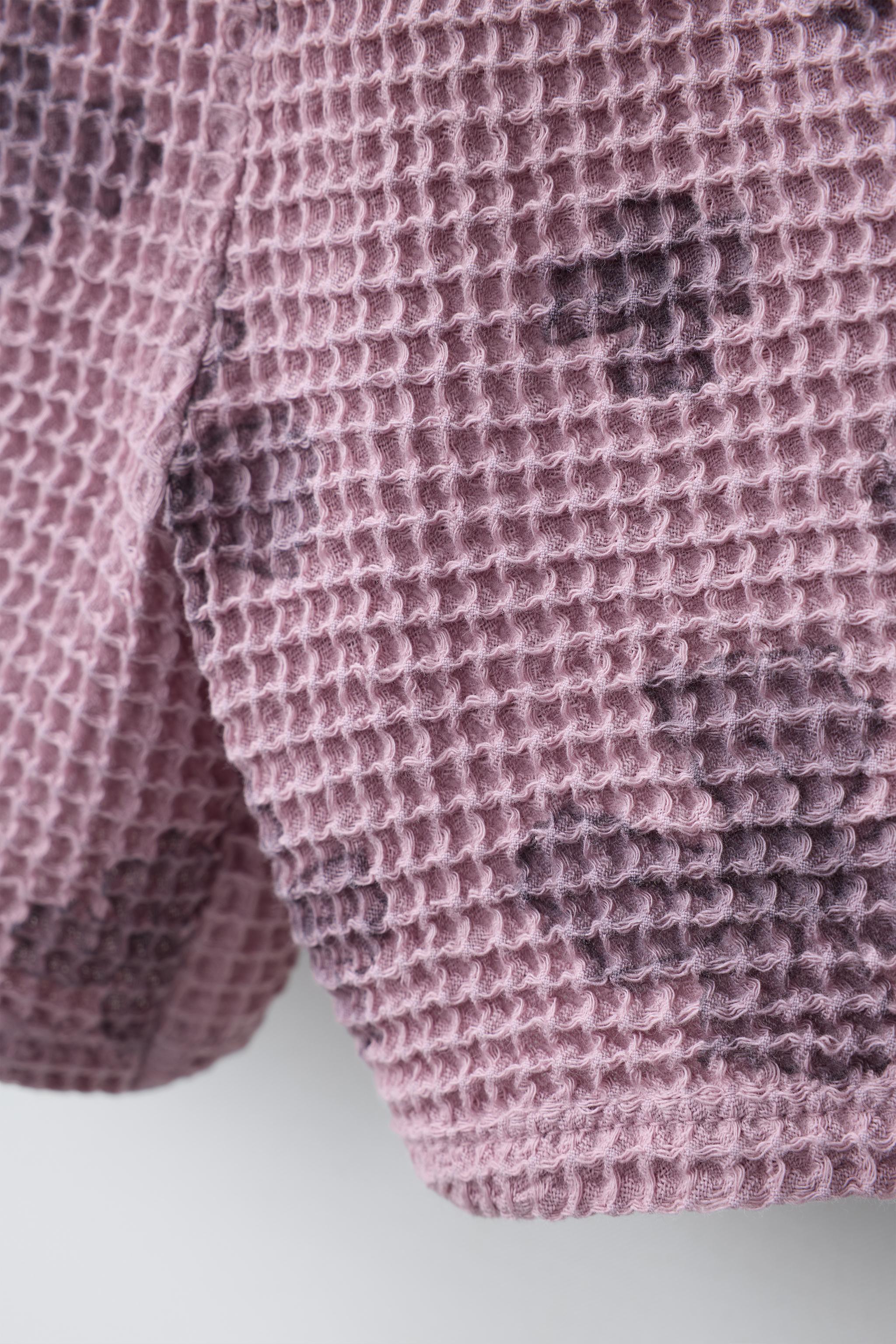 SHORT EN WAFFLE À FLEURS