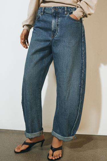 JEANS ZW COLLECTION CUFFED BALLOON TIRO MEDIO - Azul de Zara