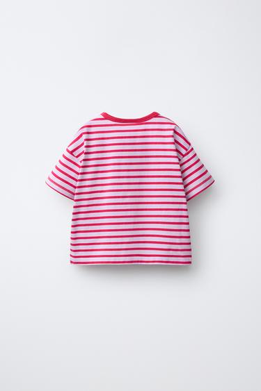 T-SHIRT À RAYURES - Rouge de Zara - Image 1
