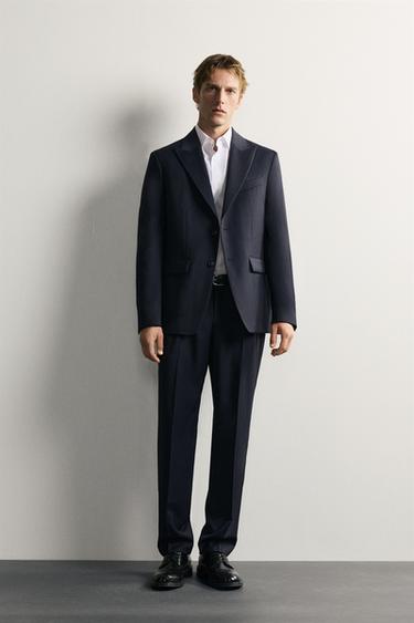 Zara 100% WOOL PINSTRIPE SUIT - 