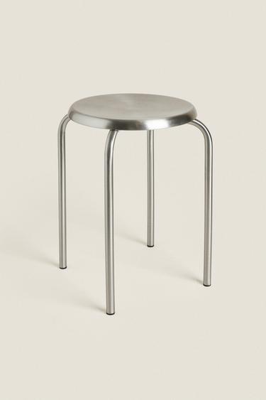 Zara STAINLESS STEEL STOOL - Matte silver