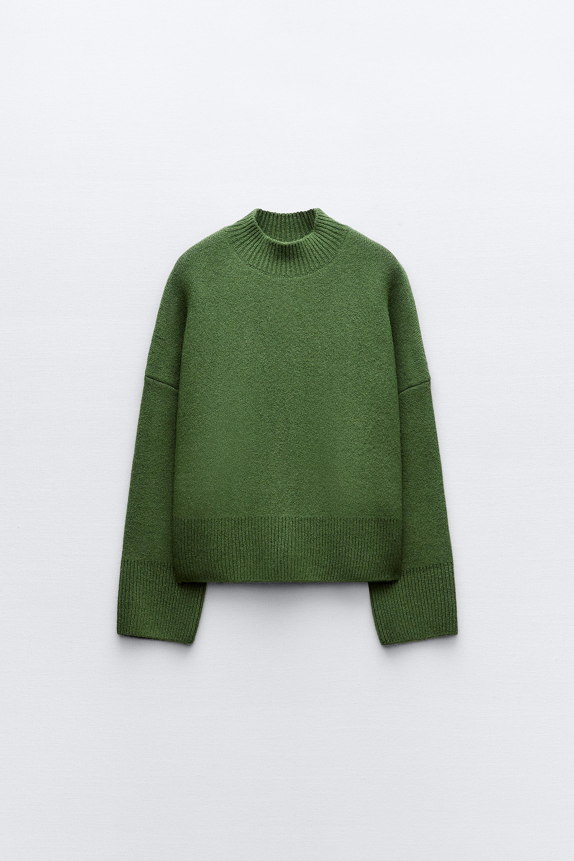 Zara - Ribbed Knit Olive Green on Designer Wardrobe