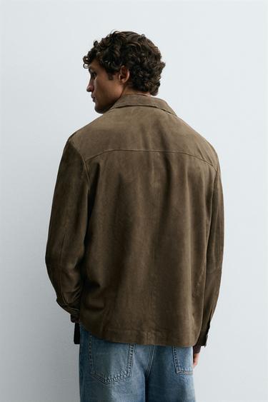 SURCHEMISE CUIR DAIM - Vert olive de Zara - Image 2