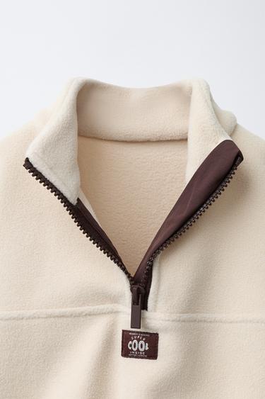 SWEAT POLAIRE ZIPPÉ - Écru moyen de Zara - Image 2