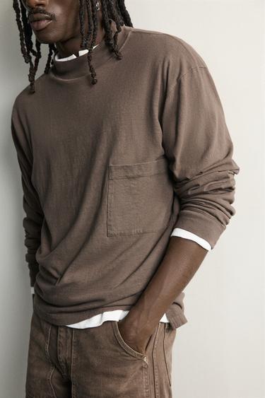 Zara WASHED BOXY FIT T-SHIRT 2026 TANAKA NY TYO LTD.© - Brown