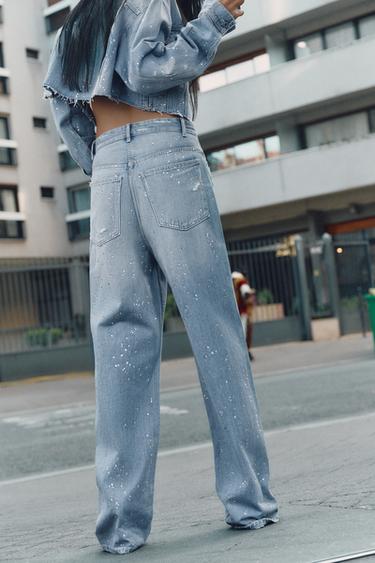 JEAN TRF DROIT STRASS TAILLE HAUTE - Bleu de Zara - Image 3