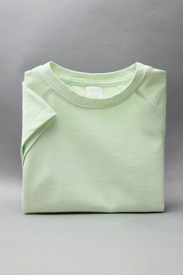 CAMISETA LISA - Verde da Zara