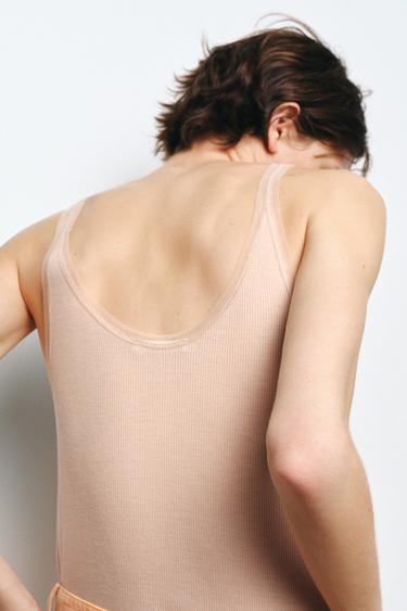 CONTRAST TULLE TOP - Chalk pink by Zara - Image 3