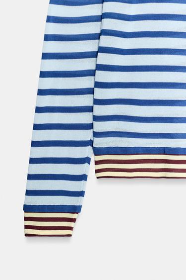 PULL EN MAILLE À RAYURES - Bleu moyen de Zara - Image 5