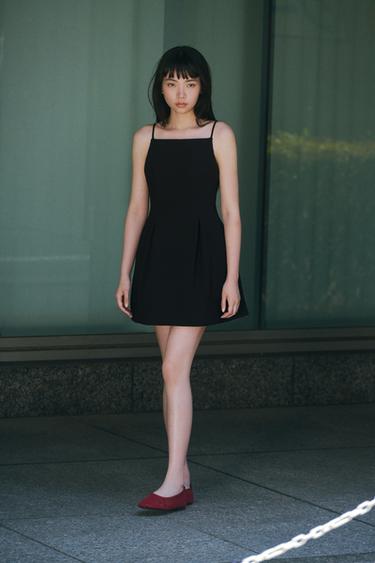 SHORT STRAPPY DRESS - Black by Zara