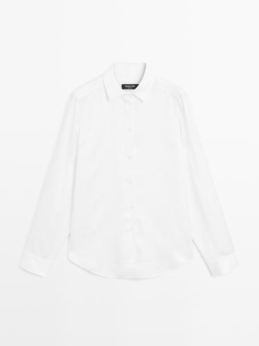 Camisa fluida satinada - Blanco de Zara