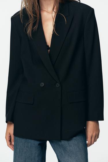 OVERSIZED DOUBLE-BREASTED BLAZER - Black by Zara - Image 4