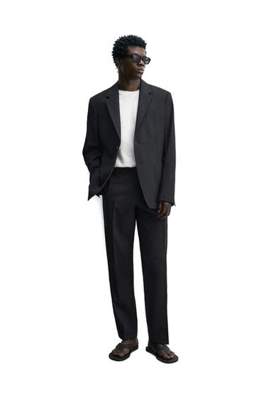 BLAZER TRAJE ESTRUCTURA 100% LANA - Negro de Zara