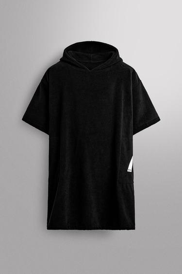 SURF TOWELLING PONCHO - Black by Zara