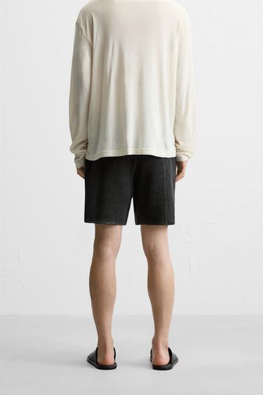 RELAXED FIT KNITTED BERMUDA SHORTS - Black by Zara - Image 2