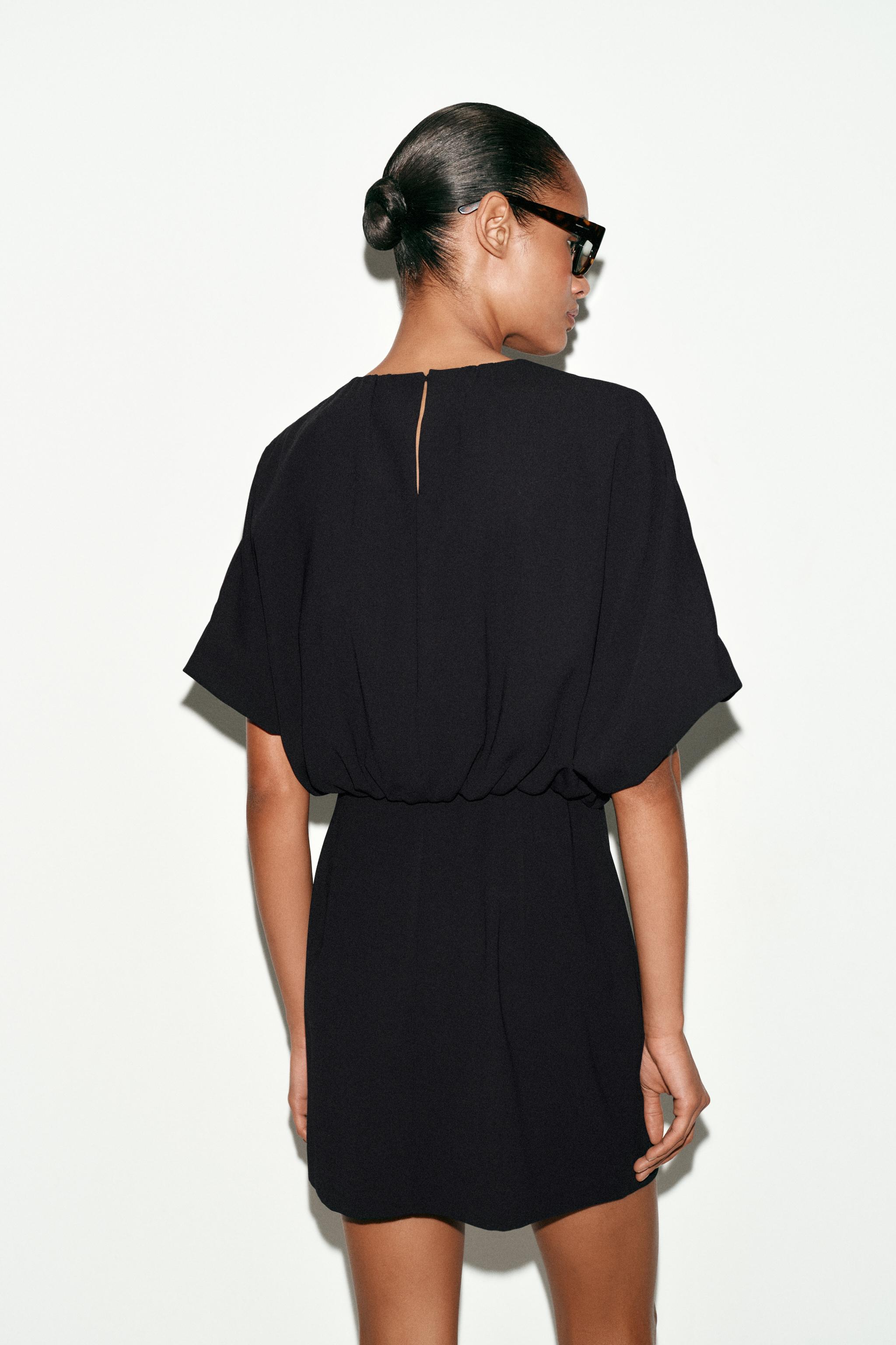 SHORT PUFF SLEEVE DRESS - Black | ZARA United States SHORT PUFF SLEEVE DRESS - Black | ZARA United States