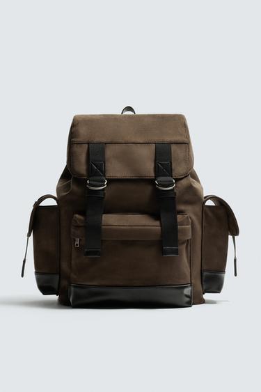 Zara MULTI-POCKET BACKPACK - Brown