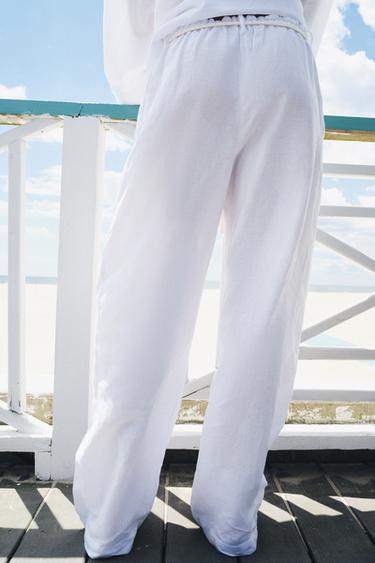 PANTALON AVEC LIN ZW COLLECTION - Blanc de Zara - Image 2