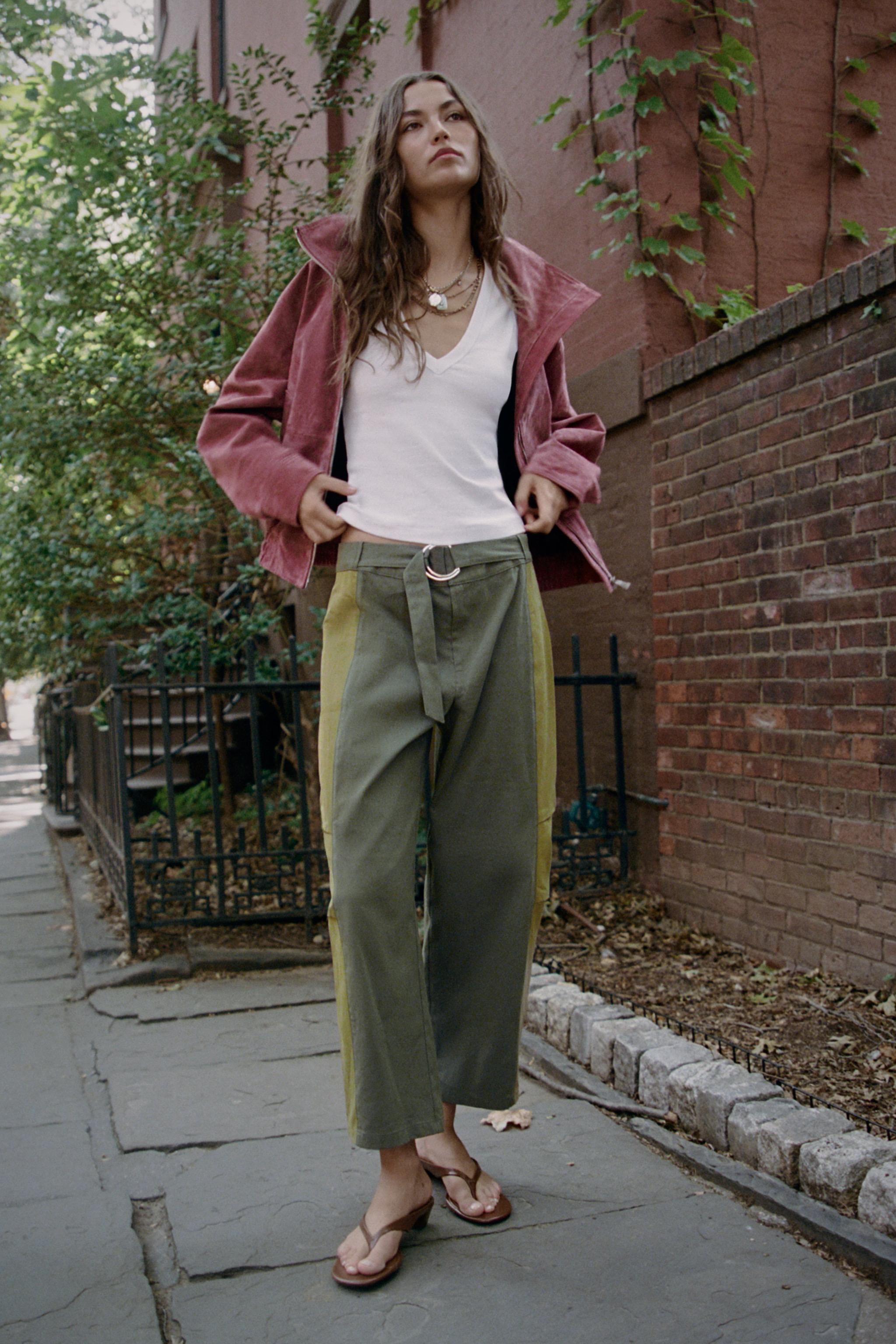Женские брюки Zara COMBINED CROPPED TROUSERS