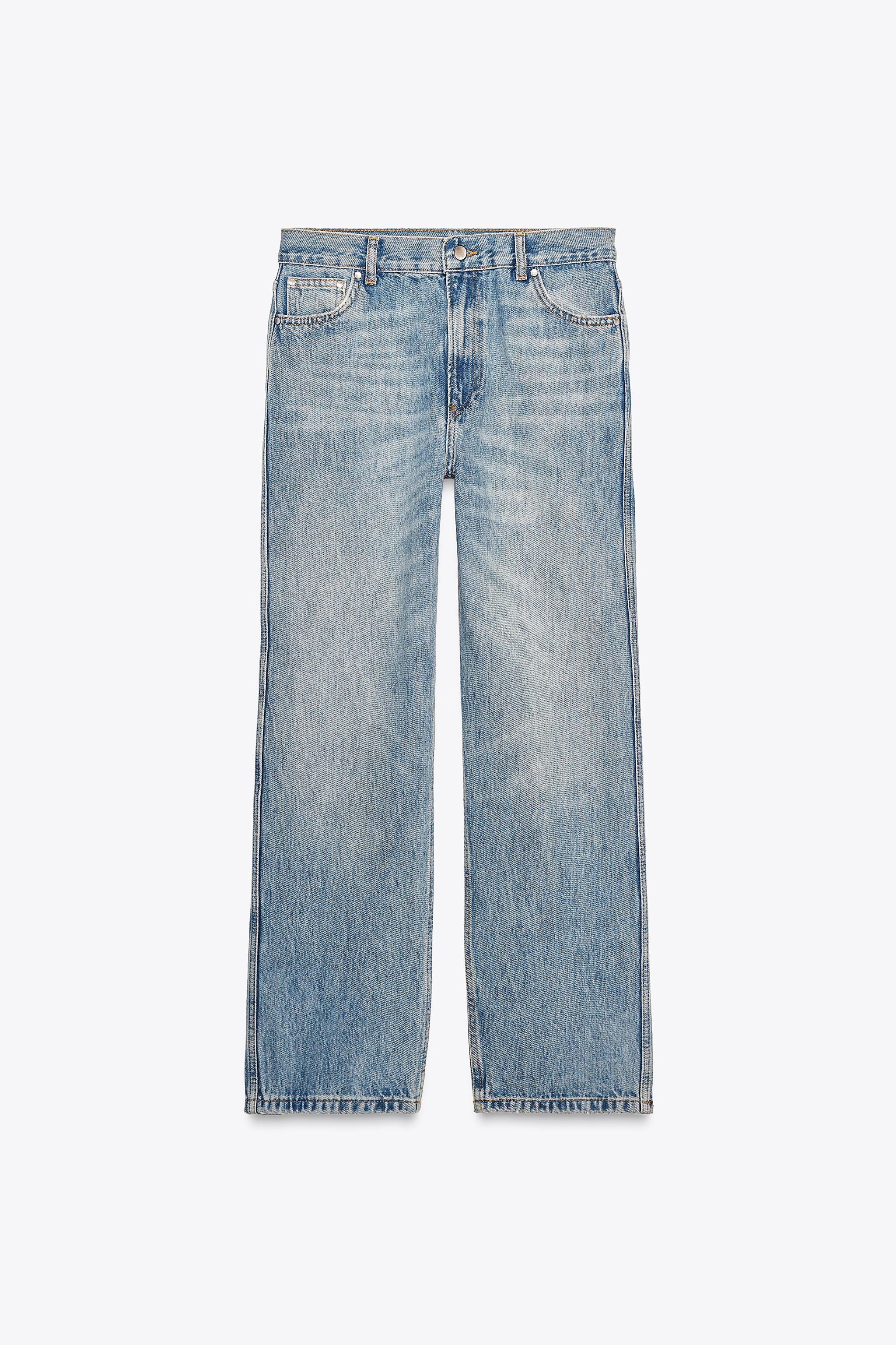 さらさら ZW COLLECTION STRAIGHT HIGH-WAIST CROPPED JEANS - Blue