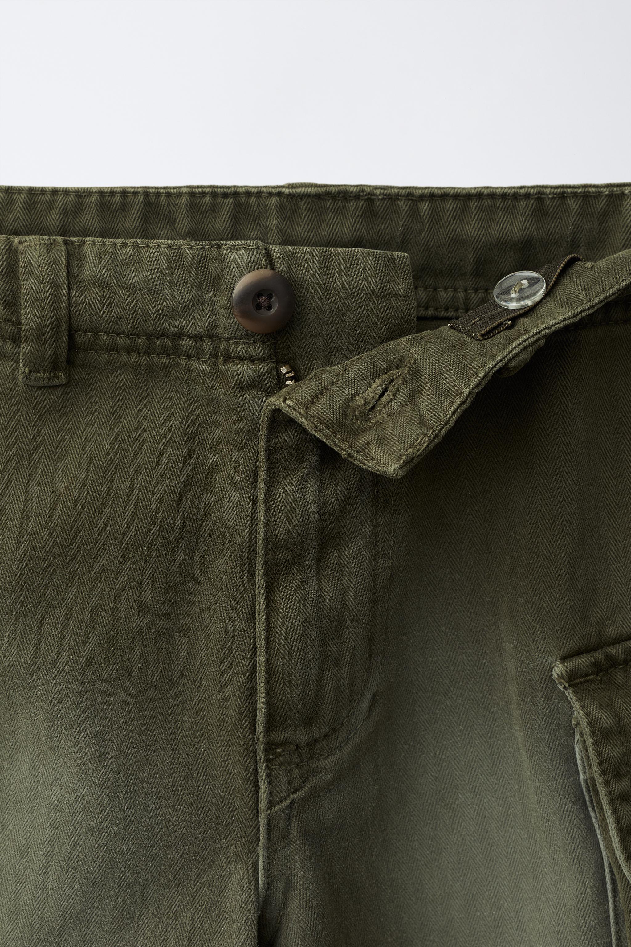 DISTRESSED-EFFECT CARGO PANTS