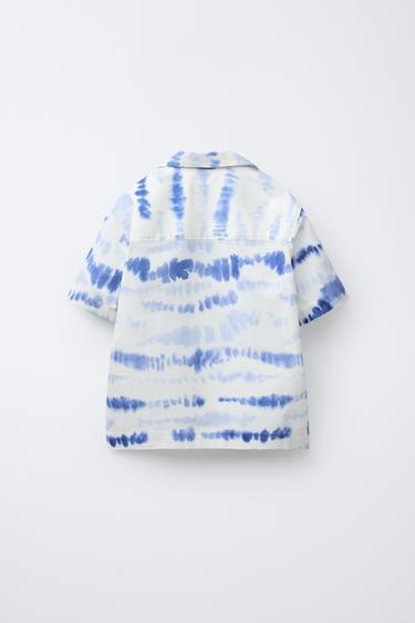 CHEMISE TIE & DYE - Écru / Bleu de Zara - Image 1