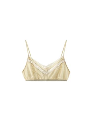 POINTELLE LACE BRALETTE - Ecru by Zara