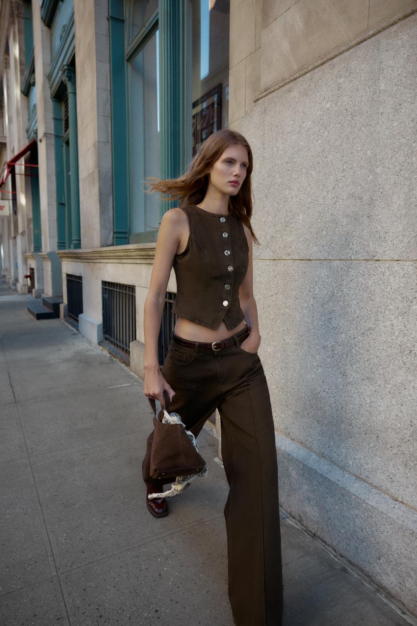 Z1975 HIGH-WAISTED WIDE LEG BELTED JEANS