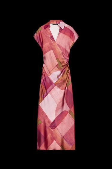 GEOMETRIC PRINT SATIN DRESS - 077 by Zara - Image 0