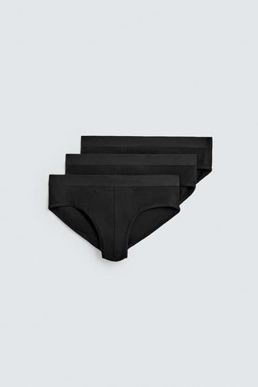 SLIP BÁSICO PACK 3 - Negro de Zara