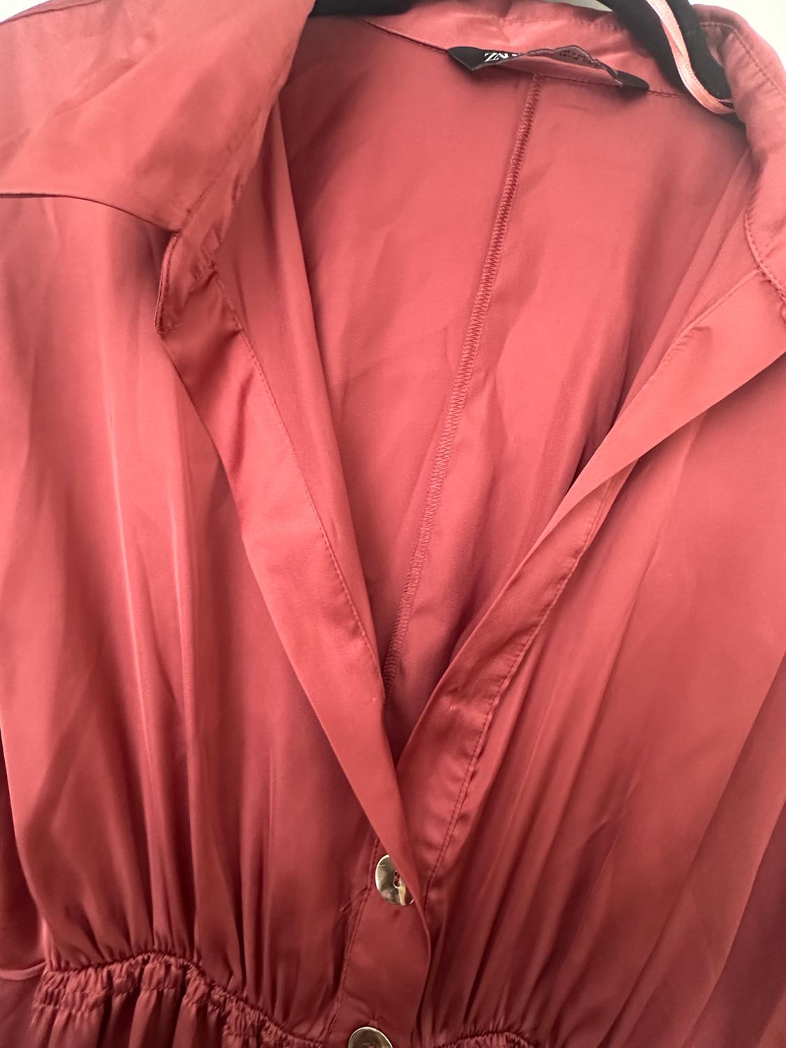 SATIN SHIRT DRESS - Image 3