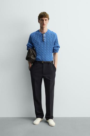 ΠΛΕΚΤΗ ΜΠΛΟΥΖΑ ΜΕ ΣΧΕΔΙΟ ΠΛΕΞΙΔΕΣ - Μπλε του Zara - Εικόνα 0