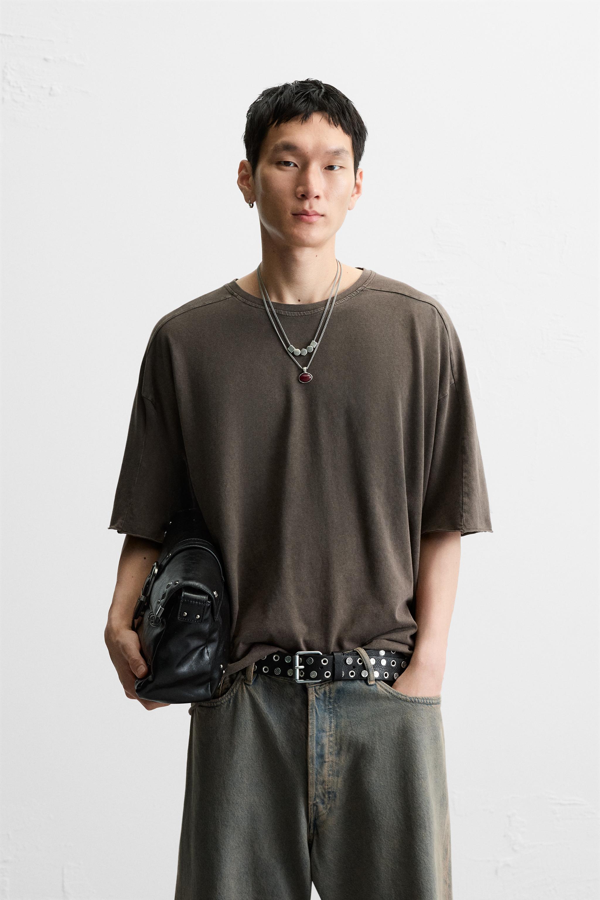 【ZARA】ウォッシュ加工リラックスフィットＴシャツ4087/497/922 ウォッシュ加工リラックスフィットTシャツ - rウォッシュ