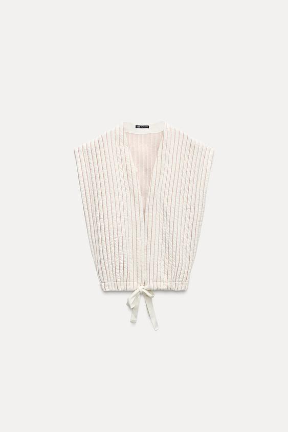 OVERSIZED PUFFER GILET - Stripes by Zara