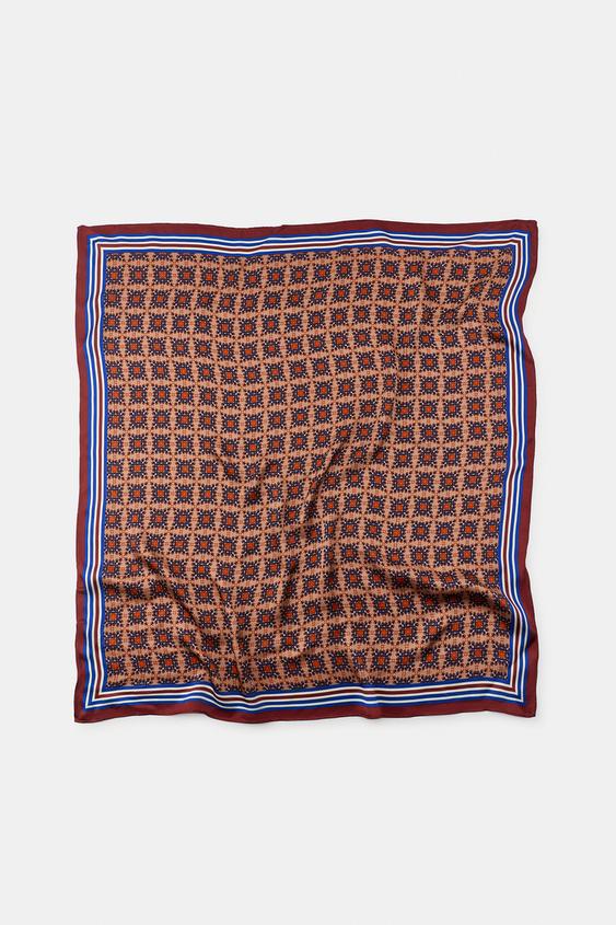 PRINTED SCARF - Caramel by Zara - Image 0