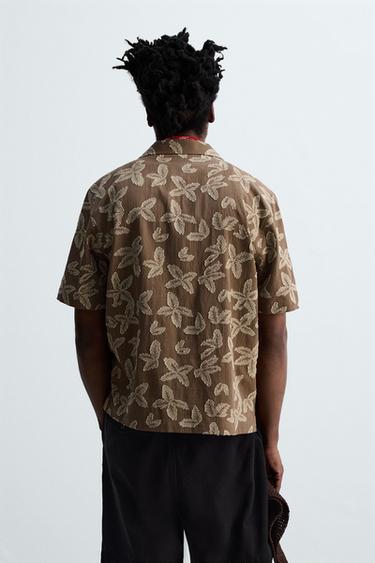 FLORAL JACQUARD SHIRT © OTIS KWAME KYE QUAICOE - Brown / Taupe by Zara - Image 2