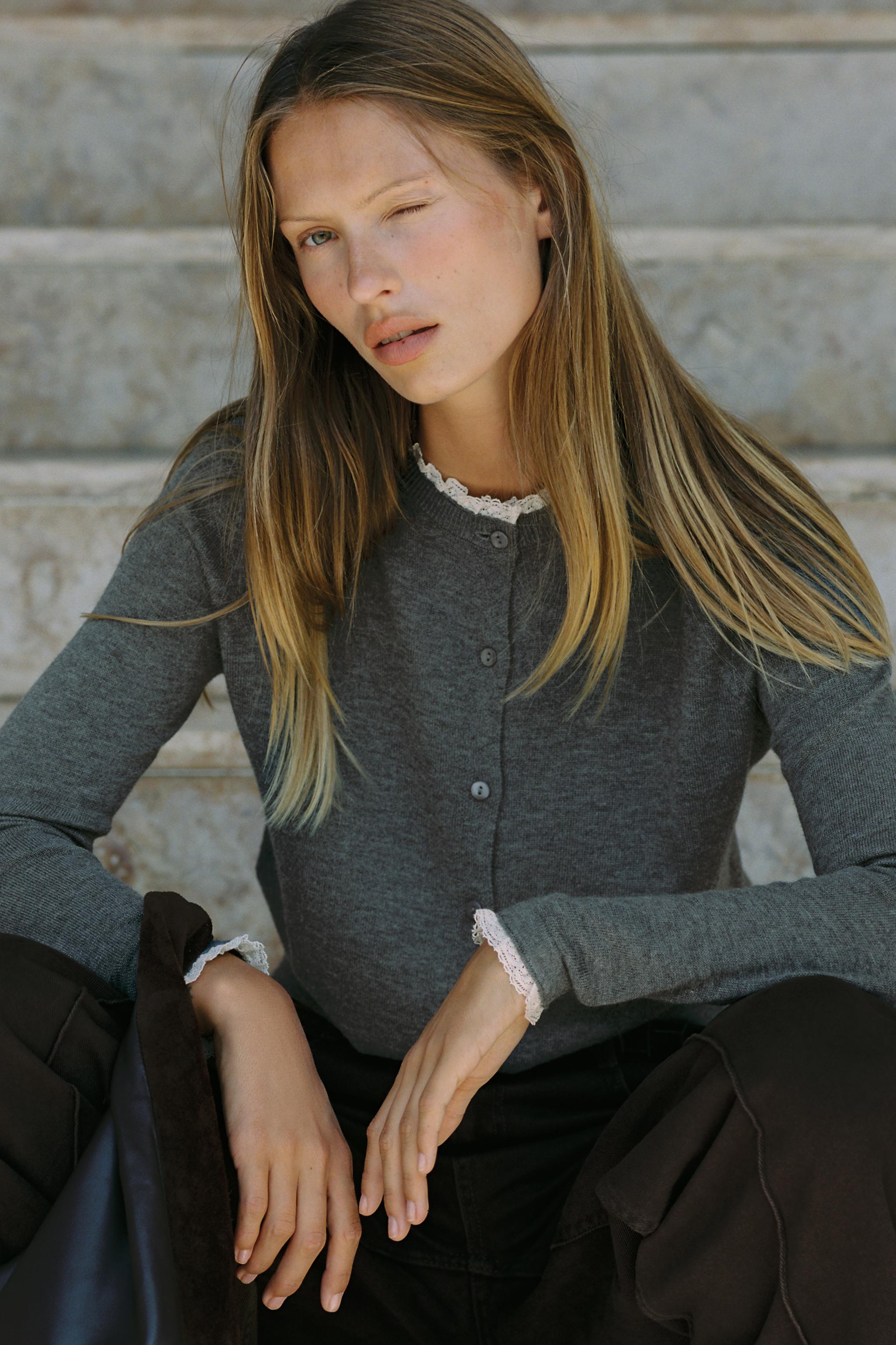 コンビレースニットジャケット - グレー | ZARA Japan / 日本
