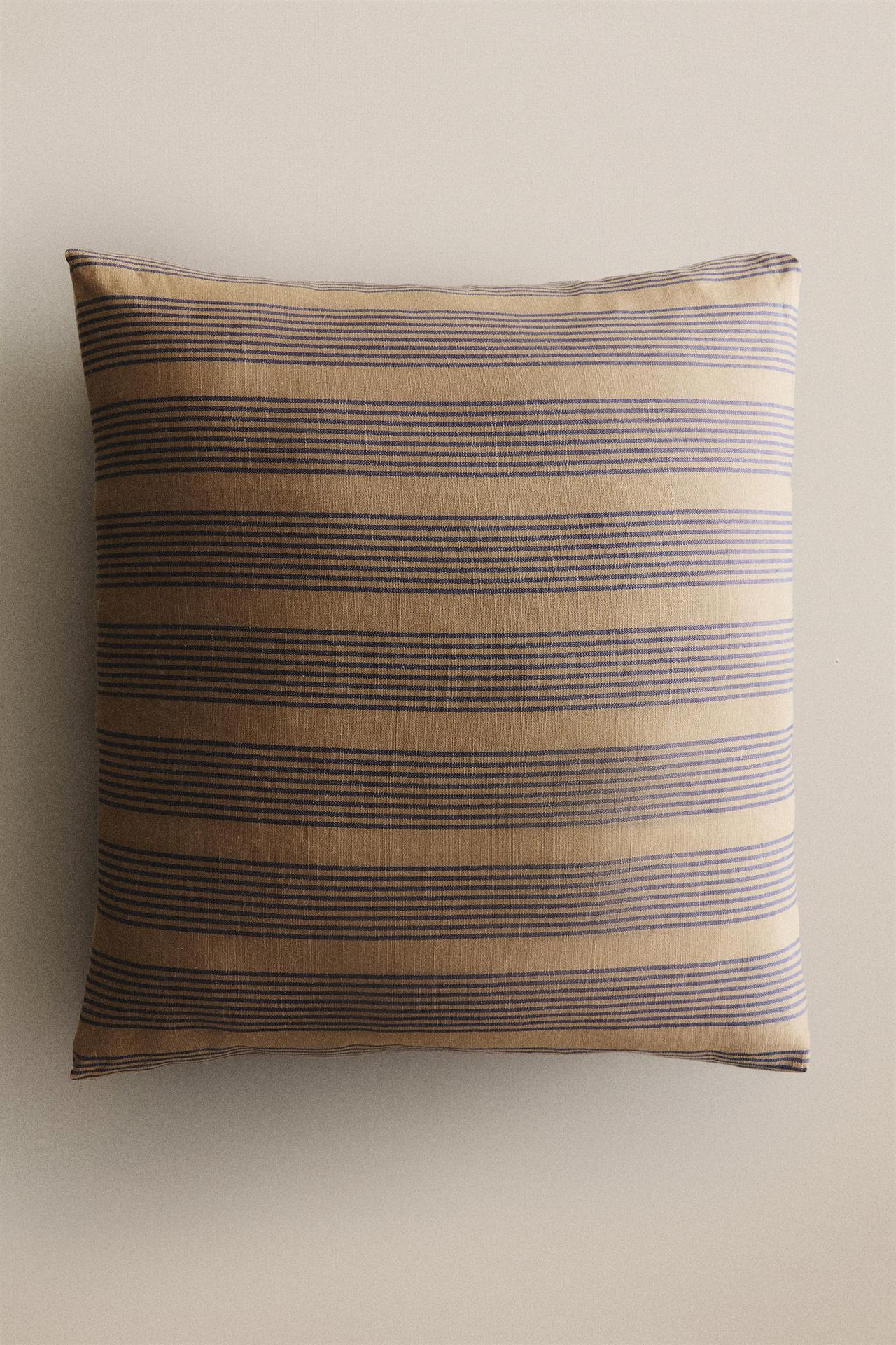 STRIPED SEAT CUSHION — Blue