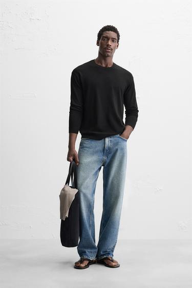 SWEATER ESTRUTURA MISTURA VISCOSE - Preto da Zara