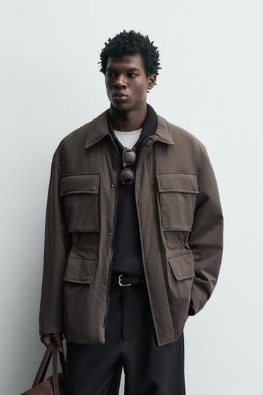 PALLTO TEKNIK ME MBUSHJE WATER REPELLENT - Kafe nga Zara