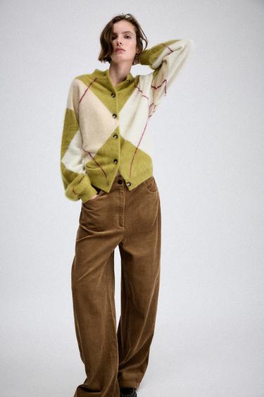 Zara ZW COLLECTION CORDUROY PANTS - Toffee