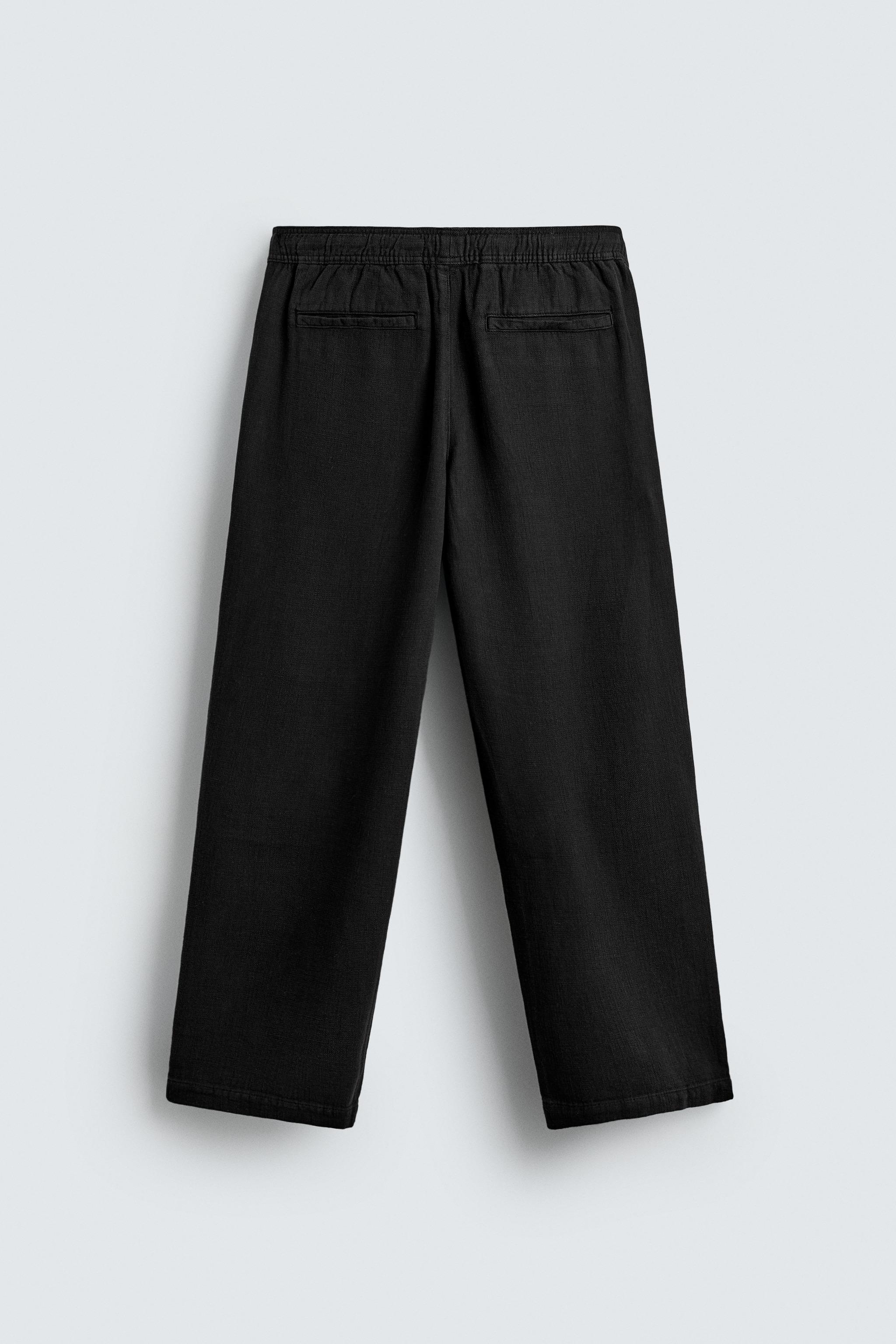 RELAXED FIT TEXTURED PANTS