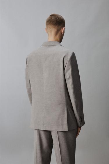 REGULAR FIT TEXTURED SUIT BLAZER - Beige by Zara - Image 2