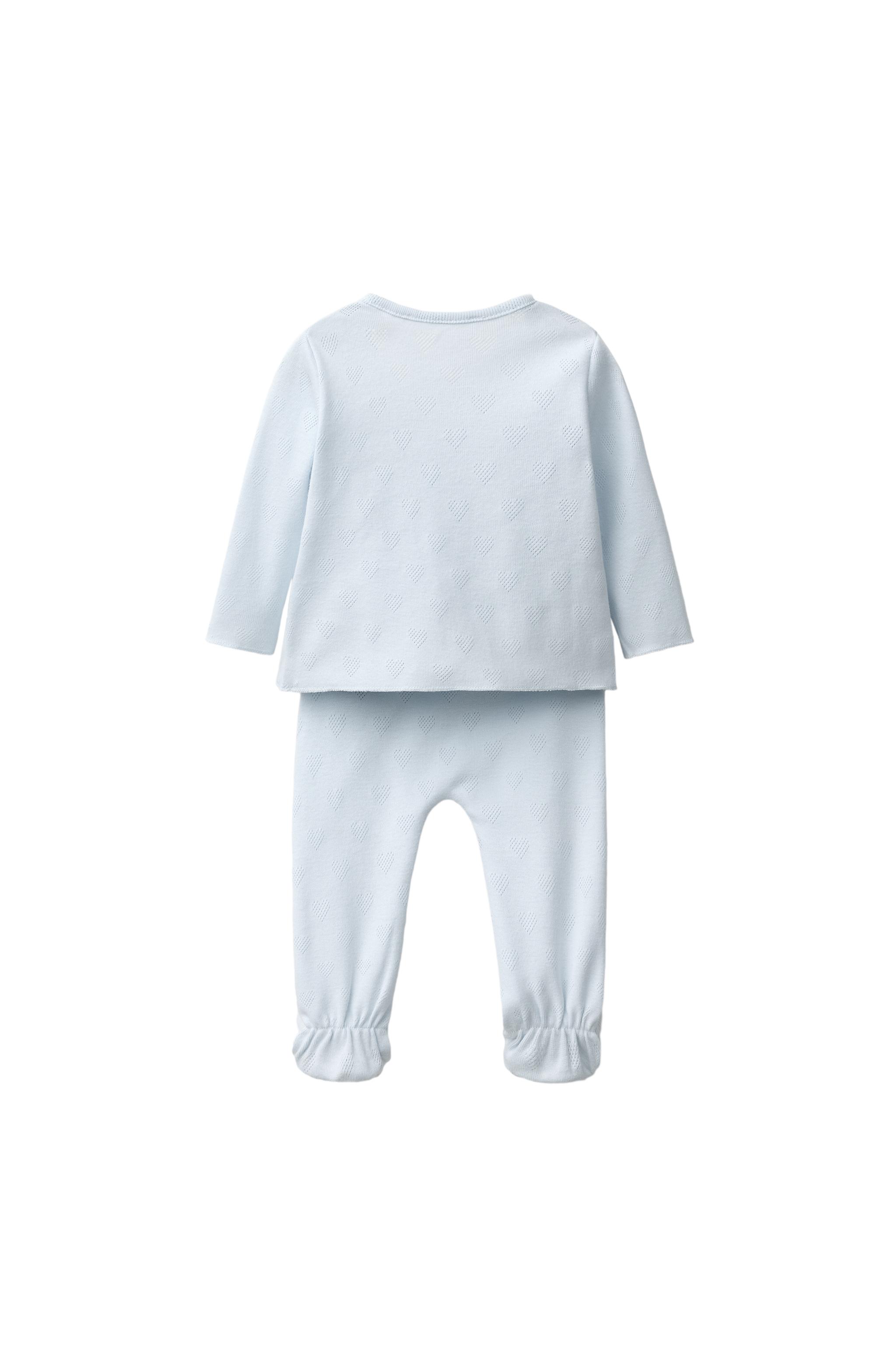 NEWBORN HEART SET WITH POUCH — Pastel blue