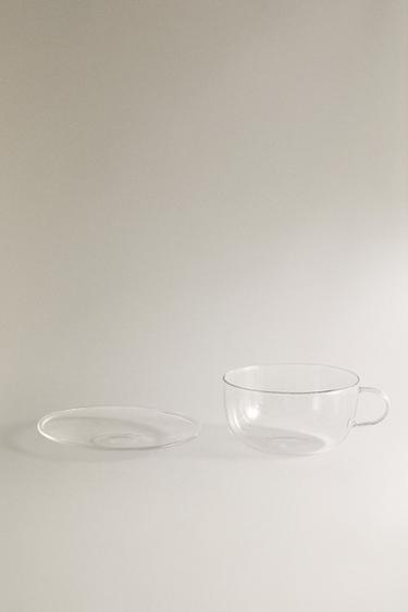 TASSE À THÉ ET SOUCOUPE EN BOROSILICATE FILET ARGENTÉ - Argent de Zara - Image 3