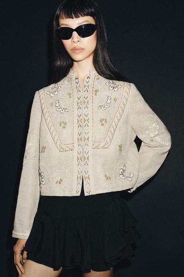 CHAQUETA BORDADOS ZW COLLECTION - Beige de Zara