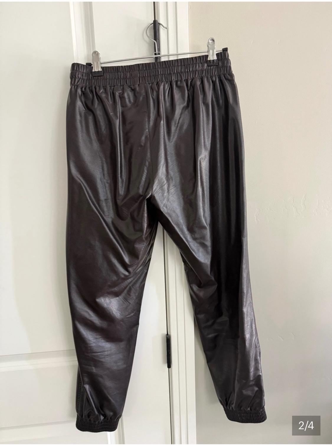 FAUX LEATHER JOGGING PANTS - Image 2