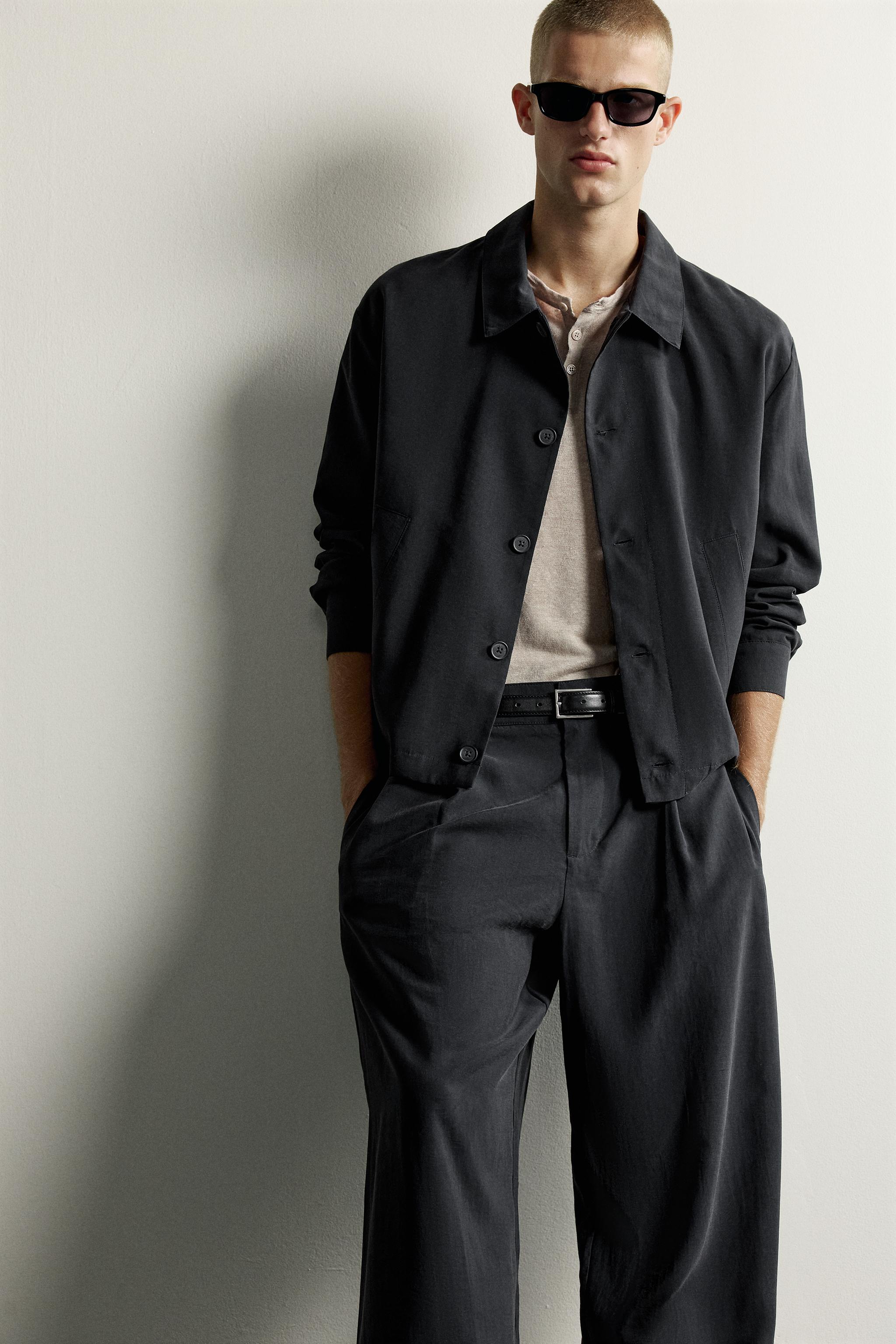 Zara BOXY FIT DÖKÜMLÜ İNCE CEKET görsel 6