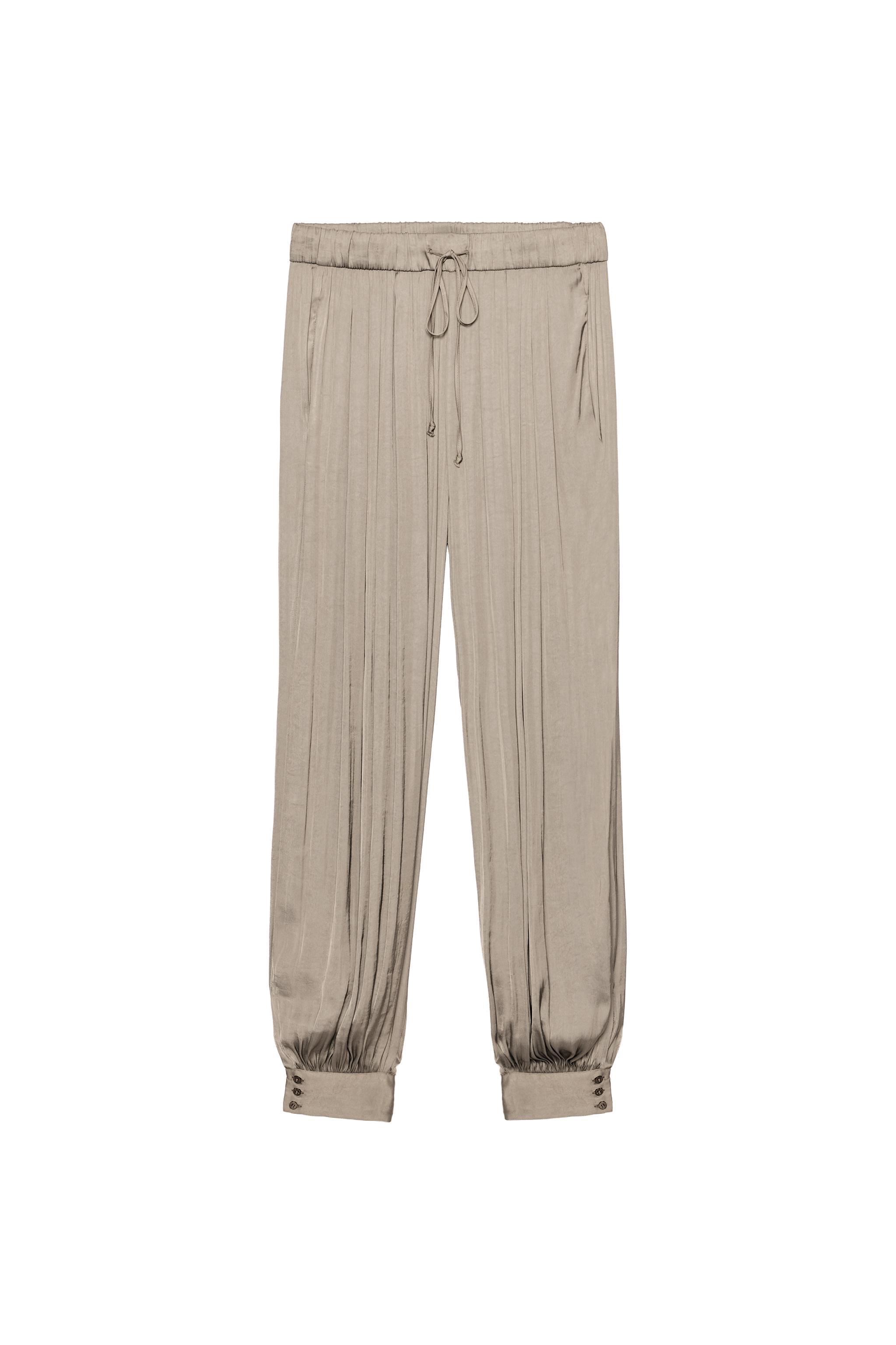 ZW COLLECTION SATIN BALLOON PANTS - Brown / Taupe | ZARA United States
