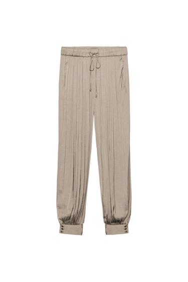 PANTALONI DA GAUCHO SATINATI ZW COLLECTION - Marrone / Taupe di Zara